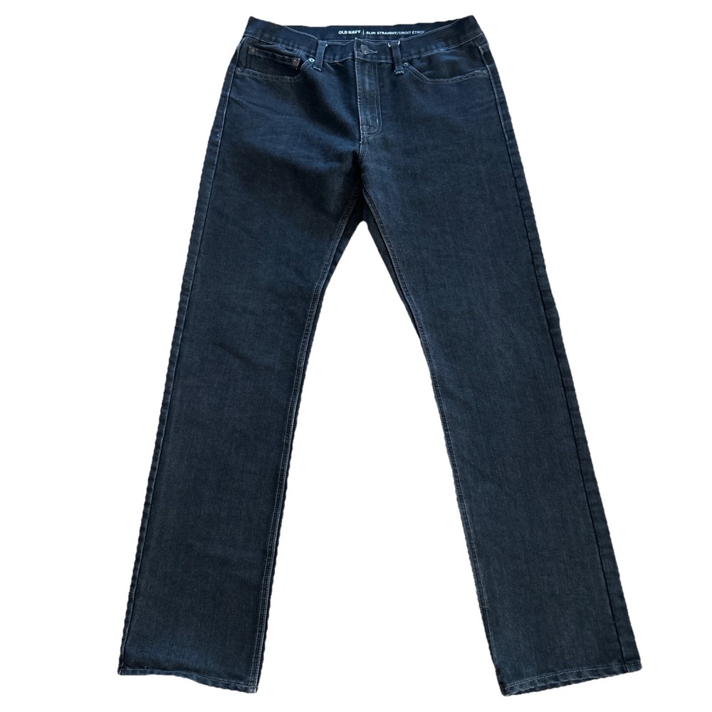 Old Navy Jeans Men's 32x34 Black Wash Slim Straight Regular Fit‎ Casual Denim